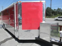Enclosed Trailer 8.5'x26' Red - Motorcycle Car Bike Hauler Storage