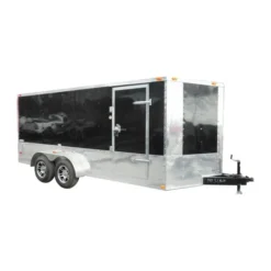 Enclosed Trailer 7'x16' Custom Built - Motorcycle ATV Car Event (Black) Storage
