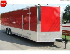 Enclosed Trailer 8.5'x26' Red - Motorcycle Car Lawn Equipment Hauler Storage -Tool Comprehensive 123456
