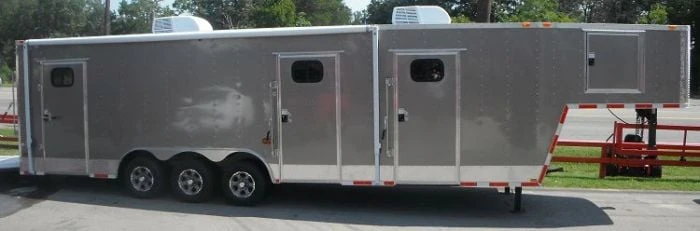 Enclosed Trailer 8.5'x36' Gooseneck Event Food Car Hauler (Silver) Storage 1 Enclosed Trailer 8.5'x36' Gooseneck Event Food Car Hauler (Silver) Storage