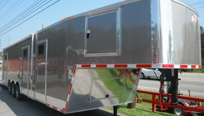 Enclosed Trailer 8.5'x36' Gooseneck Event Food Car Hauler (Silver) Storage 2 Enclosed Trailer 8.5'x36' Gooseneck Event Food Car Hauler (Silver) Storage - Image 2