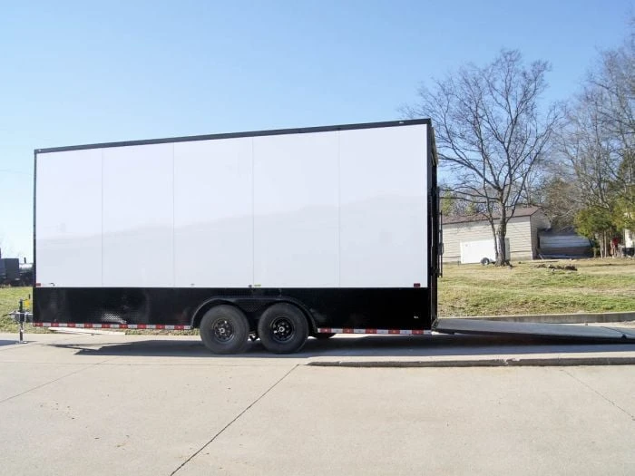 8.5x20 White V-Nose Enclosed Trailer With Blackout Pkg (2) 5,200lb Axles 3 8.5x20 White V-Nose Enclosed Trailer With Blackout Pkg (2) 5,200lb Axles - Image 3