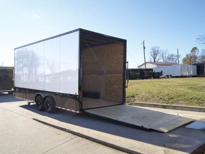 8.5x20 White V-Nose Enclosed Trailer With Blackout Pkg (2) 5,200lb Axles 4 8.5x20 White V-Nose Enclosed Trailer With Blackout Pkg (2) 5,200lb Axles - Image 4