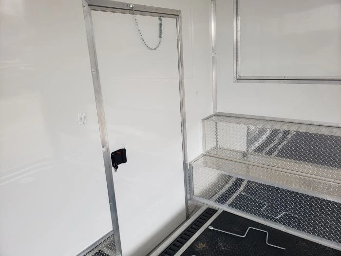 8.5' X 48' White Gooseneck Enclosed Trailer Storage 3 8.5' X 48' White Gooseneck Enclosed Trailer Storage - Image 3