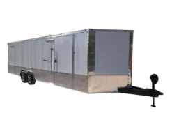 White Custom Enclosed Trailer 8.5' X 26' Car Hauler Storage