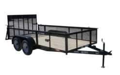 6.4x14 Straight Deck Tandem Axle Utility Trailer 2ft Mesh Side
