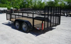 6.4x14 Straight Deck Tandem Axle Utility Trailer 2ft Mesh Side -Tool Comprehensive 6x14 2ft 4
