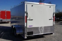 Enclosed Trailer 7'x16' White - V-Nose W/ Splash Guard Cargo Trailer Storage -Tool Comprehensive 7x16 enclosed w 24 inch splash guard 3