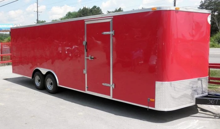Enclosed Trailer 8.5'x24' Red - Motorcycle Trailer Car Truck Argo ATV Hauler Storage 2 Enclosed Trailer 8.5'x24' Red - Motorcycle Trailer Car Truck Argo ATV Hauler Storage - Image 2