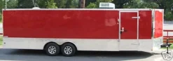 Enclosed Trailer 8.5'x26' Red - Motorcycle Car Lawn Equipment Hauler Storage