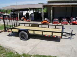 6.4x14 Straight Deck Utility Trailer 3,500lb Axles Tall Gate