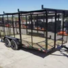 7x16 Tandem Straight Deck Utility Trailer With 6ft Mesh Sides And Ladder Racks