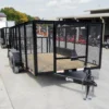 6.4x14 4ft Mesh Sides Tandem Dovetail Utility Trailer