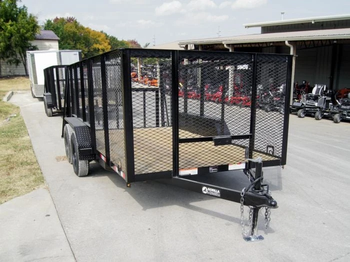 6.4x14 4ft Mesh Sides Tandem Dovetail Utility Trailer 1 6.4x14 4ft Mesh Sides Tandem Dovetail Utility Trailer