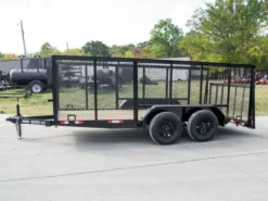 6.4x16 Dovetail Utility Trailer With 4ft Mesh Side (2) 3,500lb Axles