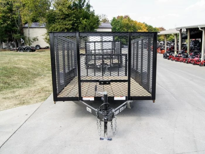 6.4x14 4ft Mesh Sides Tandem Dovetail Utility Trailer 2 6.4x14 4ft Mesh Sides Tandem Dovetail Utility Trailer - Image 2