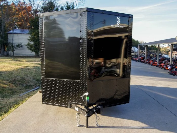 7x14 Enclosed Trailer Black V-Nose Blackout Package 3,500lb Axle Storage 1 7x14 Enclosed Trailer Black V-Nose Blackout Package 3,500lb Axle Storage
