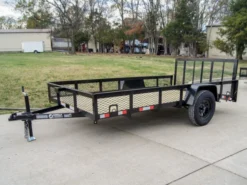 6.4x12 Dovetail Utility Trailer With 1ft Mesh Sides 3,500lb Axle