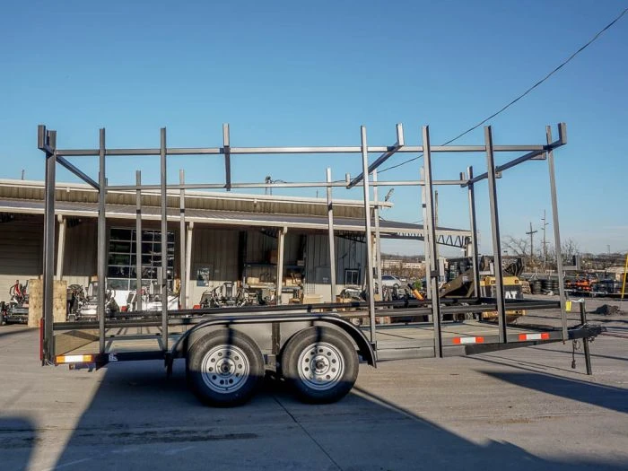 6.4 X 16 Straight Deck Tandem Axle Utility Trailer W/ 6ft Ladder Racks 2 6.4 X 16 Straight Deck Tandem Axle Utility Trailer W/ 6ft Ladder Racks - Image 2