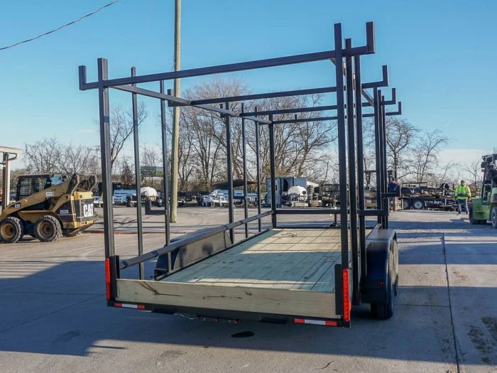 6.4 X 16 Straight Deck Tandem Axle Utility Trailer W/ 6ft Ladder Racks 4 6.4 X 16 Straight Deck Tandem Axle Utility Trailer W/ 6ft Ladder Racks - Image 4