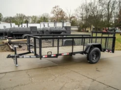 5x12 Dovetail Utility Trailer With 2ft Mesh Sides 3,500lb Axle