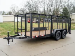 6.4x14 Dovetail Utility Trailer With 4ft Rails (2) 3500lb Axles
