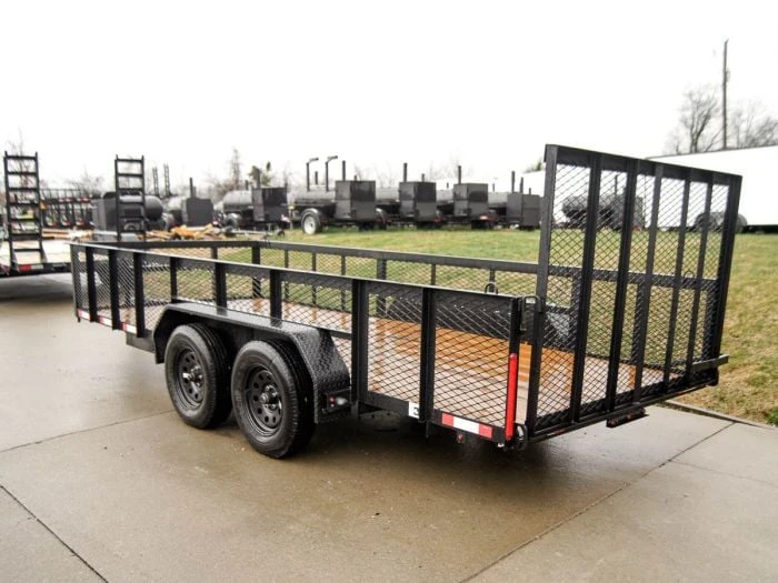 6.4x16 Straight Deck Utility Trailer With 2ft Mesh Sides Tall Gate 4 6.4x16 Straight Deck Utility Trailer With 2ft Mesh Sides Tall Gate - Image 4