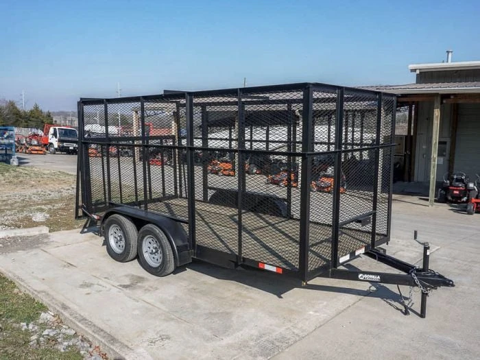 6.4x14 - 6ft Mesh Side Tandem Dovetail Utility Trailer 3 6.4x14 - 6ft Mesh Side Tandem Dovetail Utility Trailer - Image 3