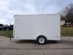 6'x12' White Enclosed V-Nose Trailer With Diamond Plate Floor Storage -Tool Comprehensive dsc02543 3