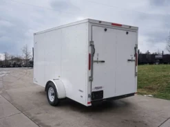 6'x12' White Enclosed V-Nose Trailer With Diamond Plate Floor Storage -Tool Comprehensive dsc02544 3