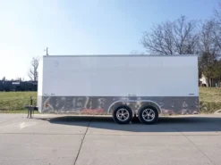 Enclosed Trailer Custom 7'x18' White Tandem Axle With Ramp And E-Tracks Storage -Tool Comprehensive dsc02780 2