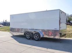 Enclosed Trailer Custom 7'x18' White Tandem Axle With Ramp And E-Tracks Storage -Tool Comprehensive dsc02781 1
