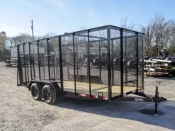 6.4x16 Straight Deck Utility Trailer 6ft Mesh Sides (2) 3,500lb Axles