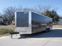 Enclosed Trailer 8.5x24 Tandem Axle Charcoal Gray - Motorcycle Car Hauler Storage