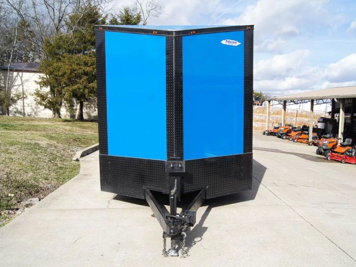 8.5x18 Blue V-Nose Slant Top Enclosed Trailer With Blackout Package 2 8.5x18 Blue V-Nose Slant Top Enclosed Trailer With Blackout Package - Image 2