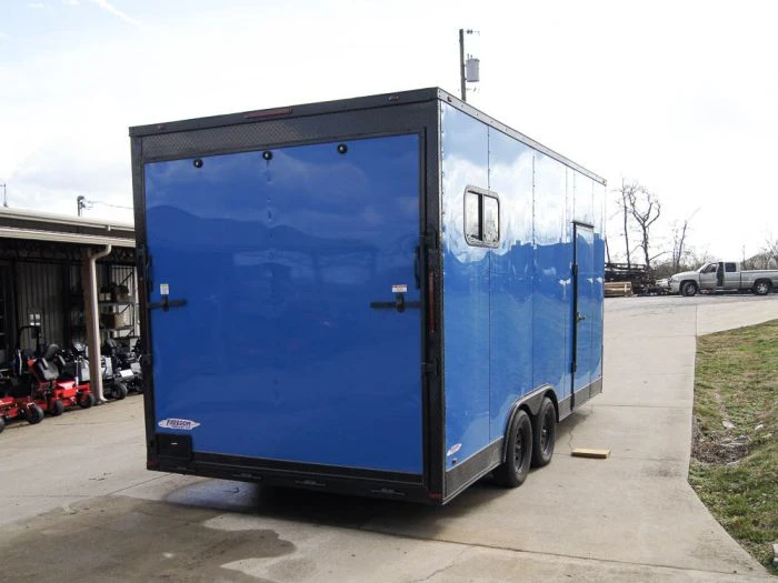 8.5x18 Blue V-Nose Slant Top Enclosed Trailer With Blackout Package 6 8.5x18 Blue V-Nose Slant Top Enclosed Trailer With Blackout Package - Image 6