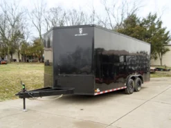 8.5x18 Black V-Nose Enclosed Trailer With Blackout Package (2) 3,500lb Axles