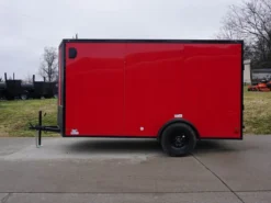 6x12 Enclosed Trailer Red V-Nose Blackout Package 3,500lb Axle Storage -Tool Comprehensive dsc03369 1