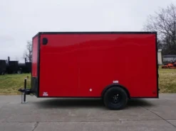 7x12 Enclosed Trailer Red V-Nose Blackout Package 3,500lb Axle Storage -Tool Comprehensive dsc03396 2