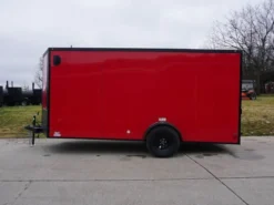 7x14 Enclosed Trailer Red V-Nose Blackout Package 3,500lb Axle Storage -Tool Comprehensive dsc03486 3