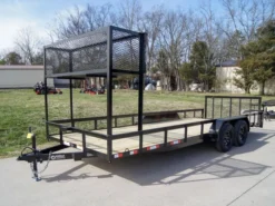 7x20 Dovetail Utility Trailer (2) 3,500lb Axles With Elevated Basket