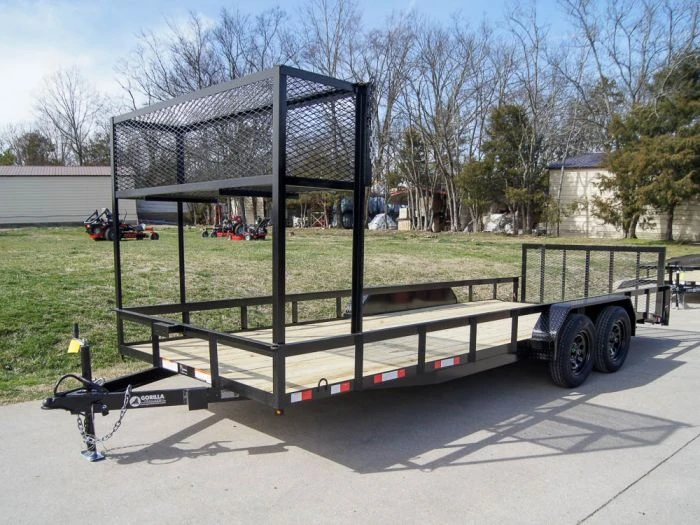 7x20 Dovetail Utility Trailer (2) 3,500lb Axles With Elevated Basket 1 7x20 Dovetail Utility Trailer (2) 3,500lb Axles With Elevated Basket
