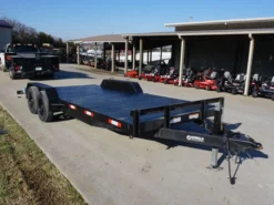 7x18 Steel Floor Car Hauler (2) 3500lb Axle W/ Brake And Ramps