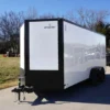 7x16 Enclosed Trailer White V-Nose Blackout Package Tandem Axle Storage