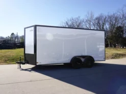 7x16 Enclosed Trailer White V-Nose Blackout Package Tandem Axle Storage -Tool Comprehensive dsc03562 2