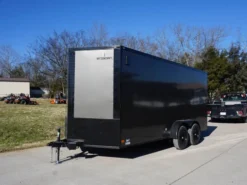 7x16 Enclosed Trailer Charcoal V-Nose Blackout Package Tandem Axle Storage -Tool Comprehensive dsc03607 1