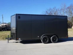 7x16 Enclosed Trailer Charcoal V-Nose Blackout Package Tandem Axle Storage -Tool Comprehensive dsc03608 1
