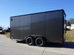 7x16 Enclosed Trailer Charcoal V-Nose Blackout Package Tandem Axle Storage -Tool Comprehensive dsc03609 1