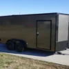 7x16 Enclosed Trailer Charcoal V-Nose Blackout Package Tandem Axle Storage