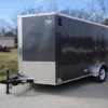 7x12 Enclosed Charcoal Trailer With Silver ATP 3500lb Axle Storage